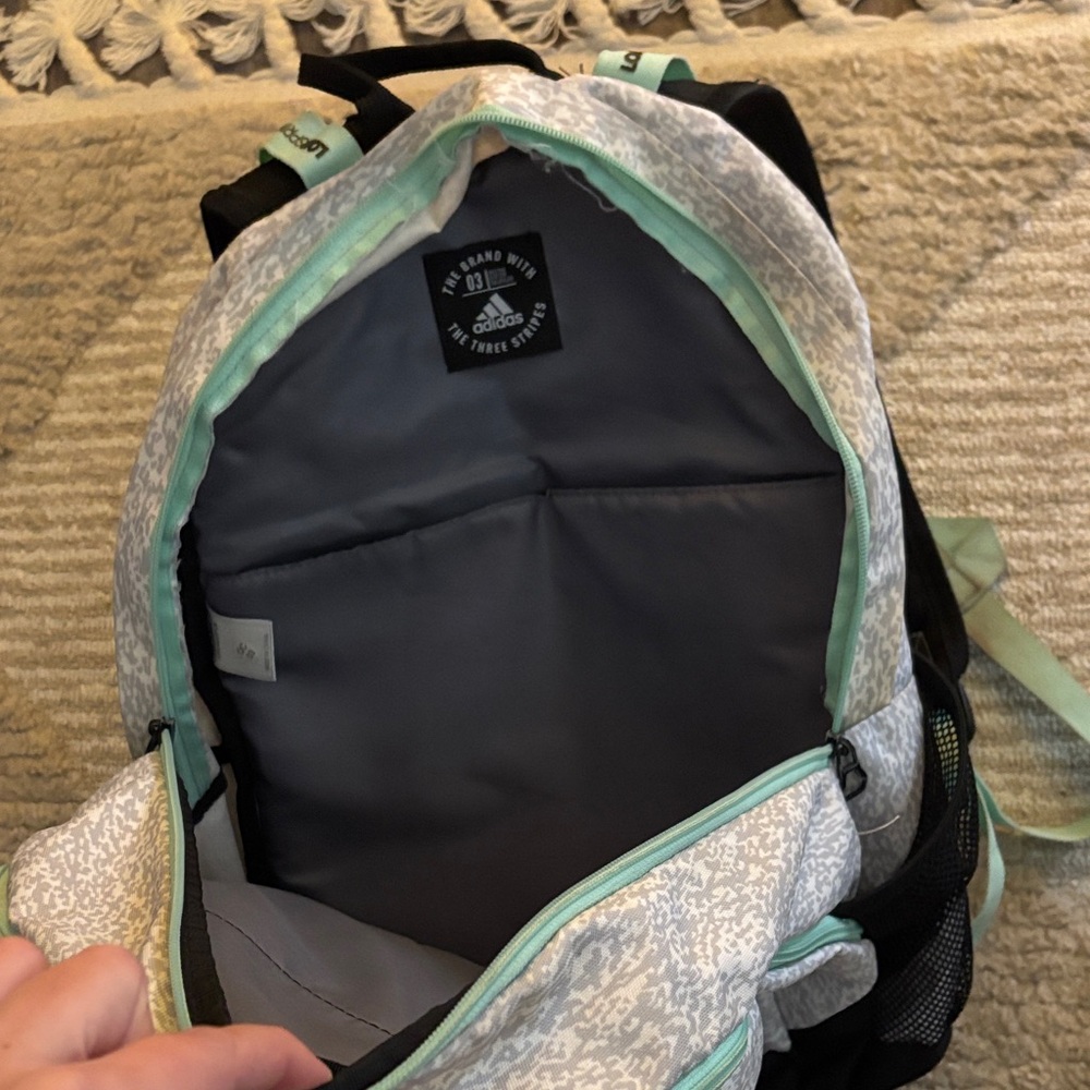 Adidas Light Gray and Mint Backpack - Picture 4 of 6